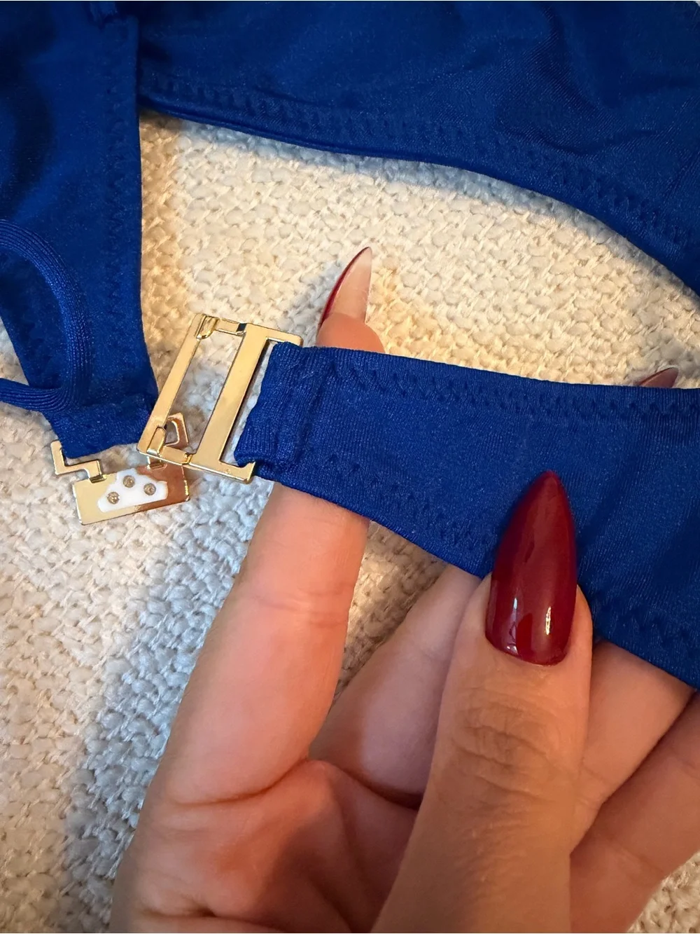 SOMMER SWIM SZ S WORN 1X BEA MALTESE BRALETTE BIKINI TOP & STRING BOTTOM blue - Picture 11 of 16